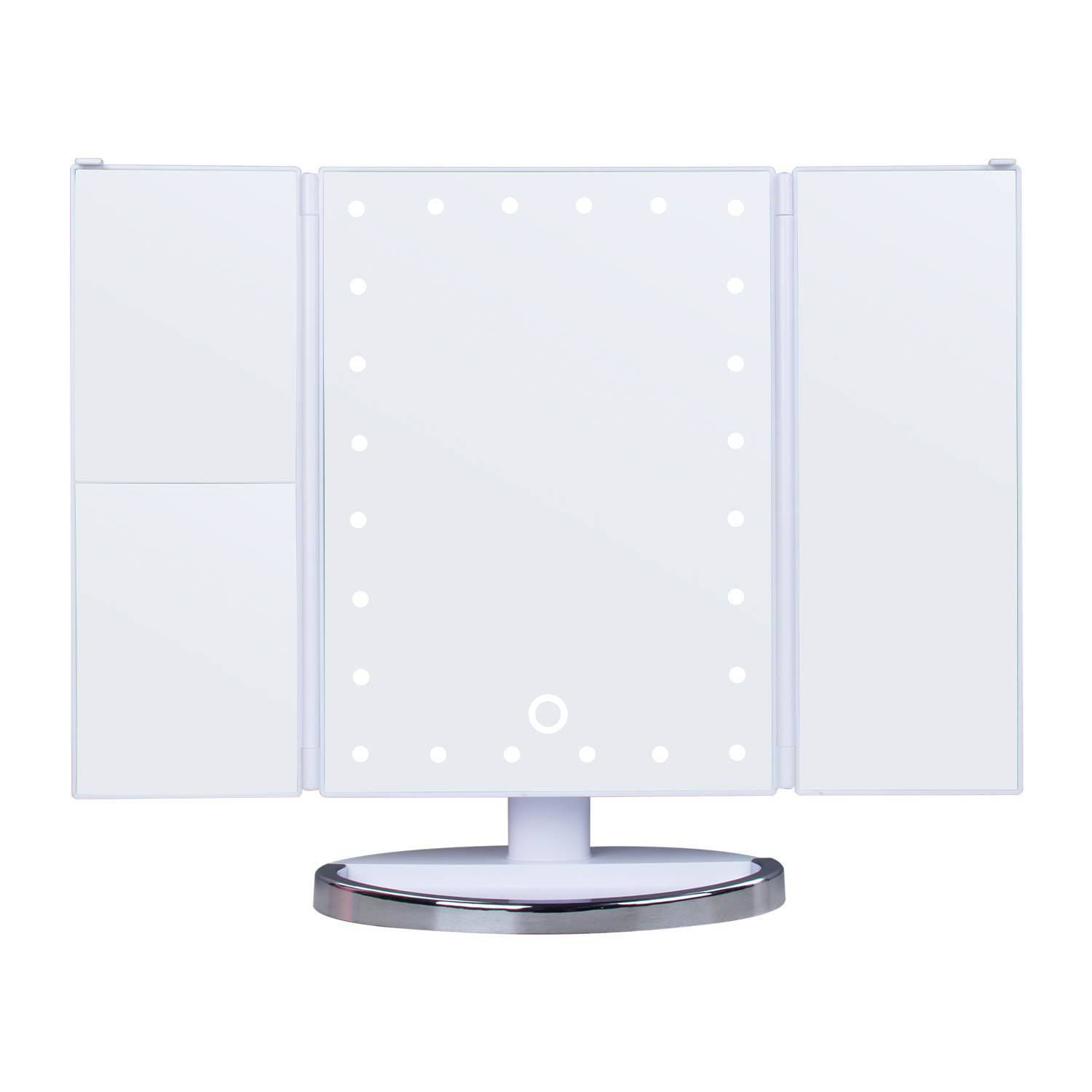 Spegill með 24 LED ljósum og stækkun X1 X2 X3 (Hvítur) - Daría