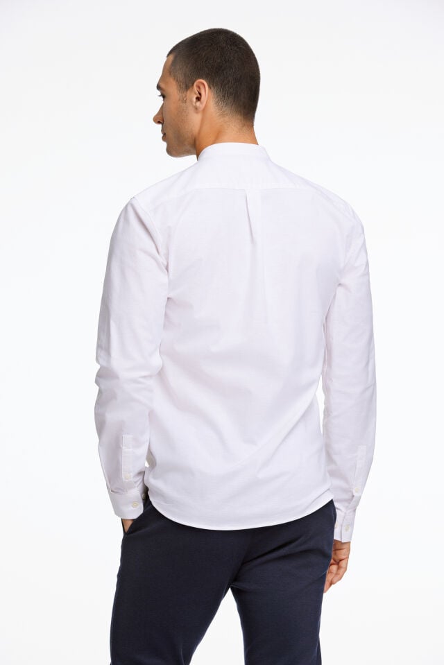 Oxford mandarin superflex L/S hvít