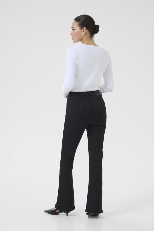 forest útvíðar svartar gallabuxur