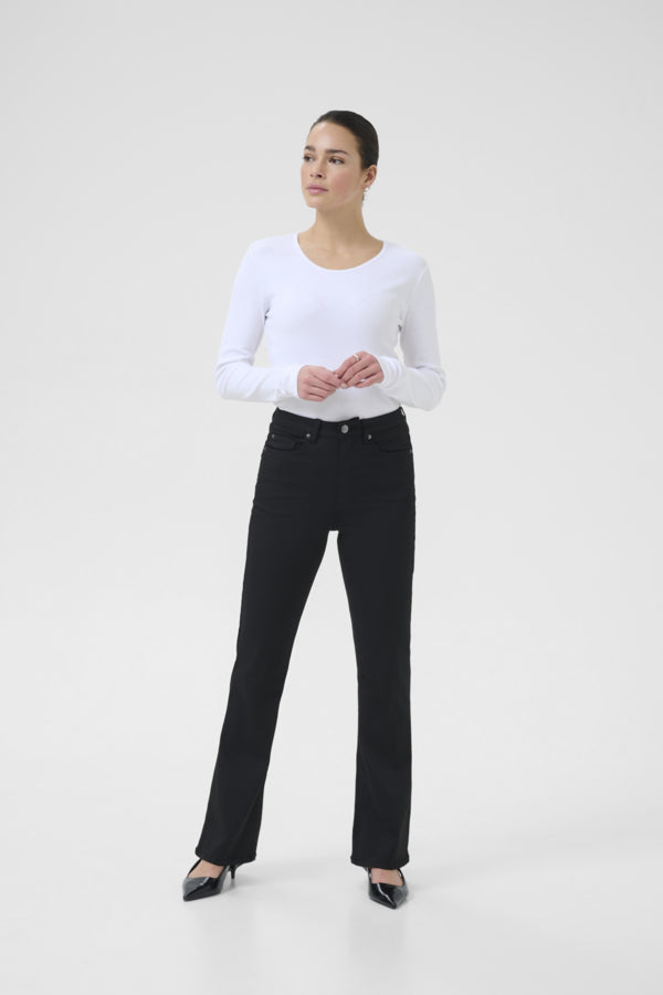 forest útvíðar svartar gallabuxur