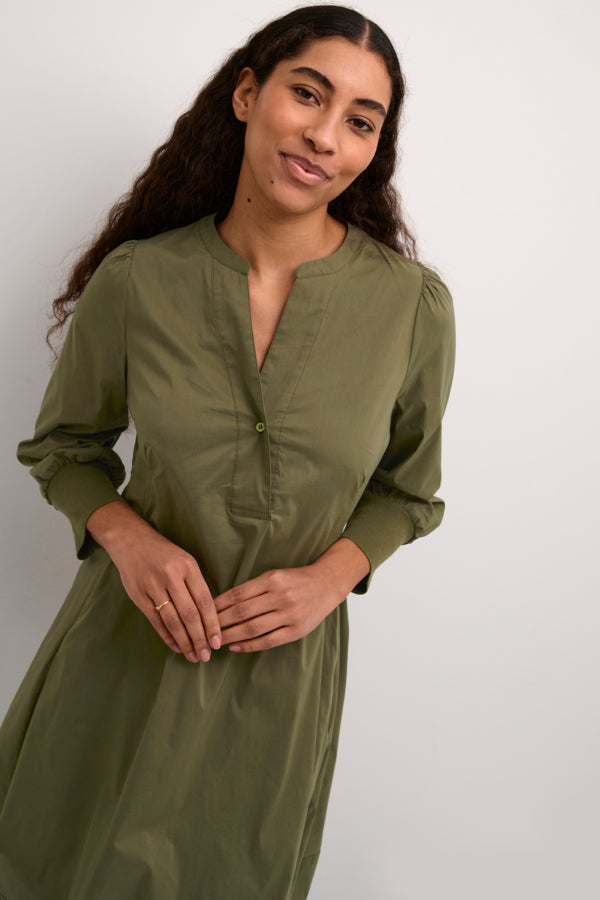 antoinett kjóll olive 3/4 ermar - Daría