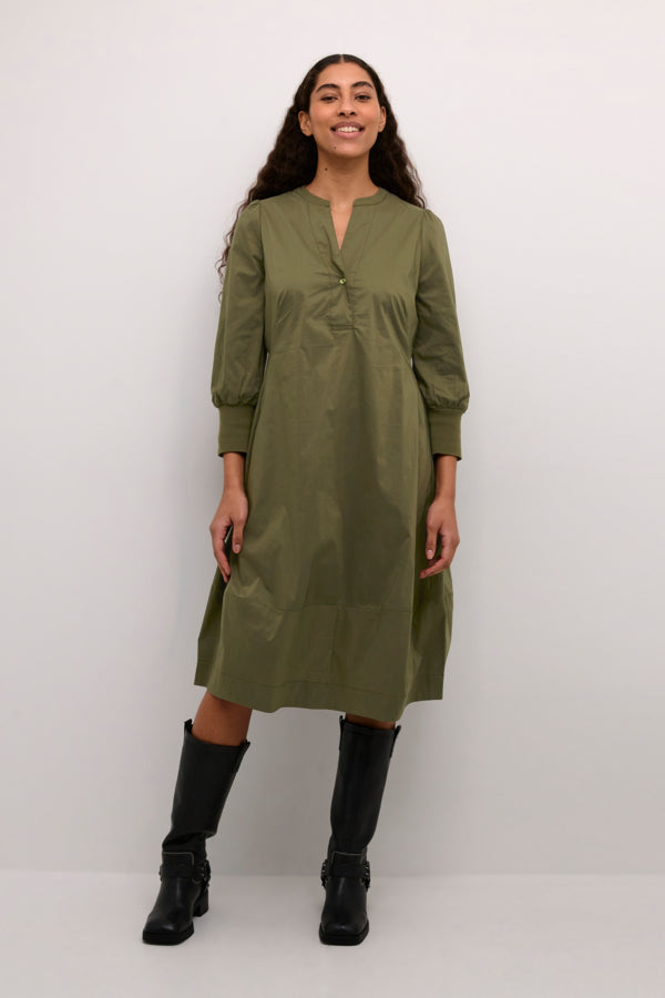 antoinett kjóll olive 3/4 ermar - Daría