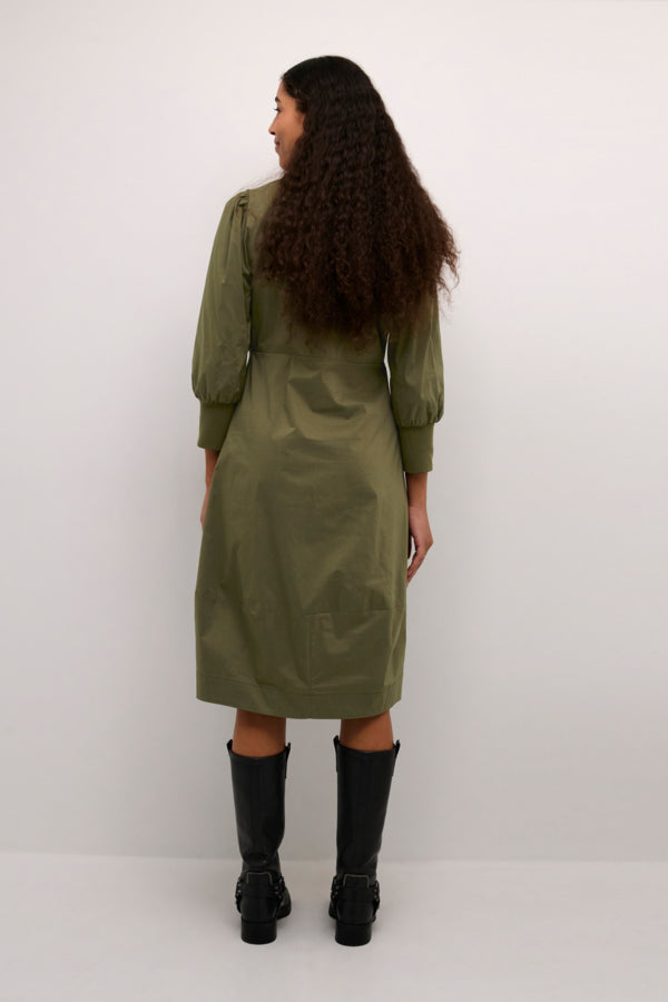 antoinett kjóll olive 3/4 ermar - Daría