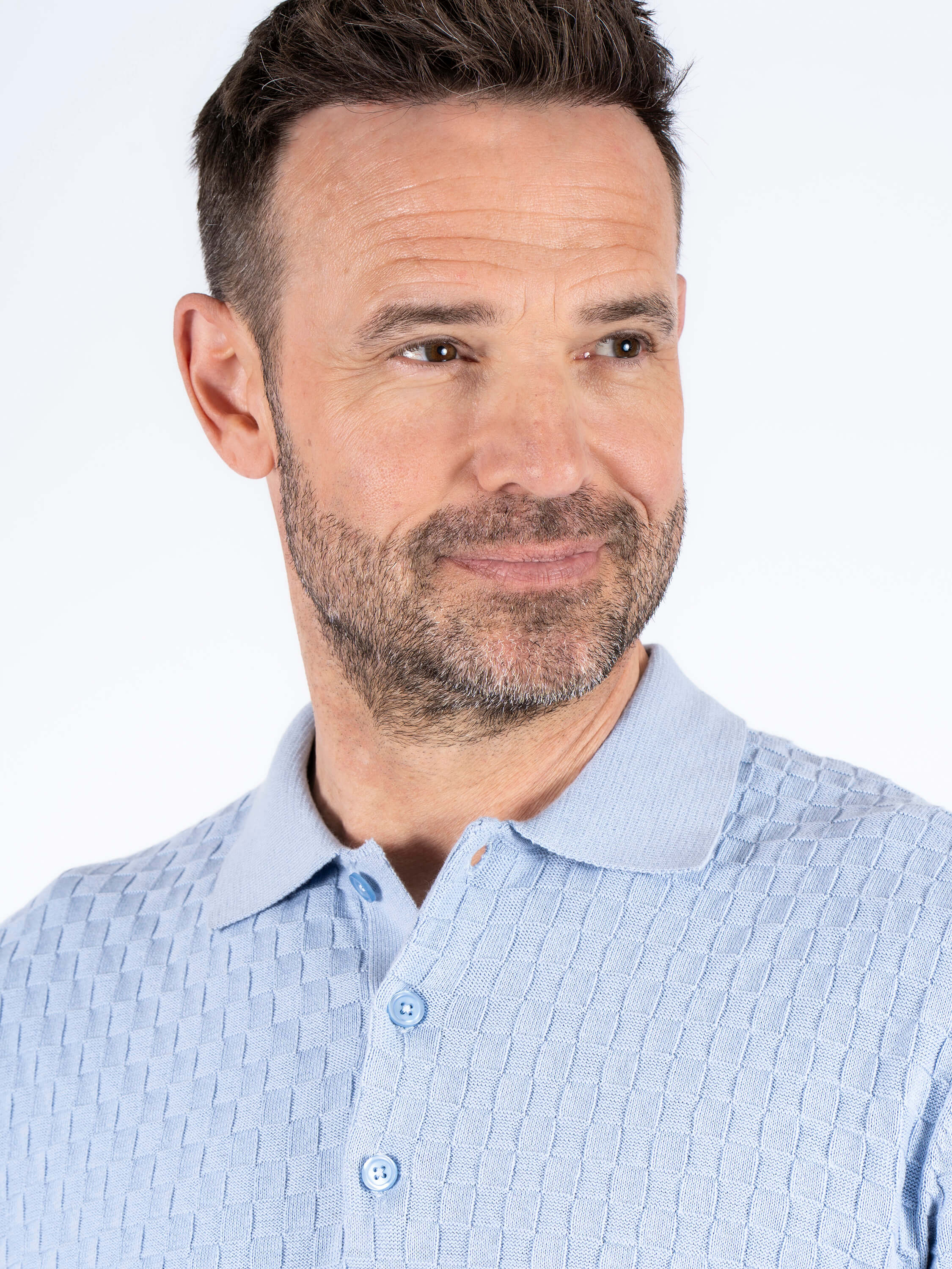 Charly prjónaður polobolur - ljósblár - Daría