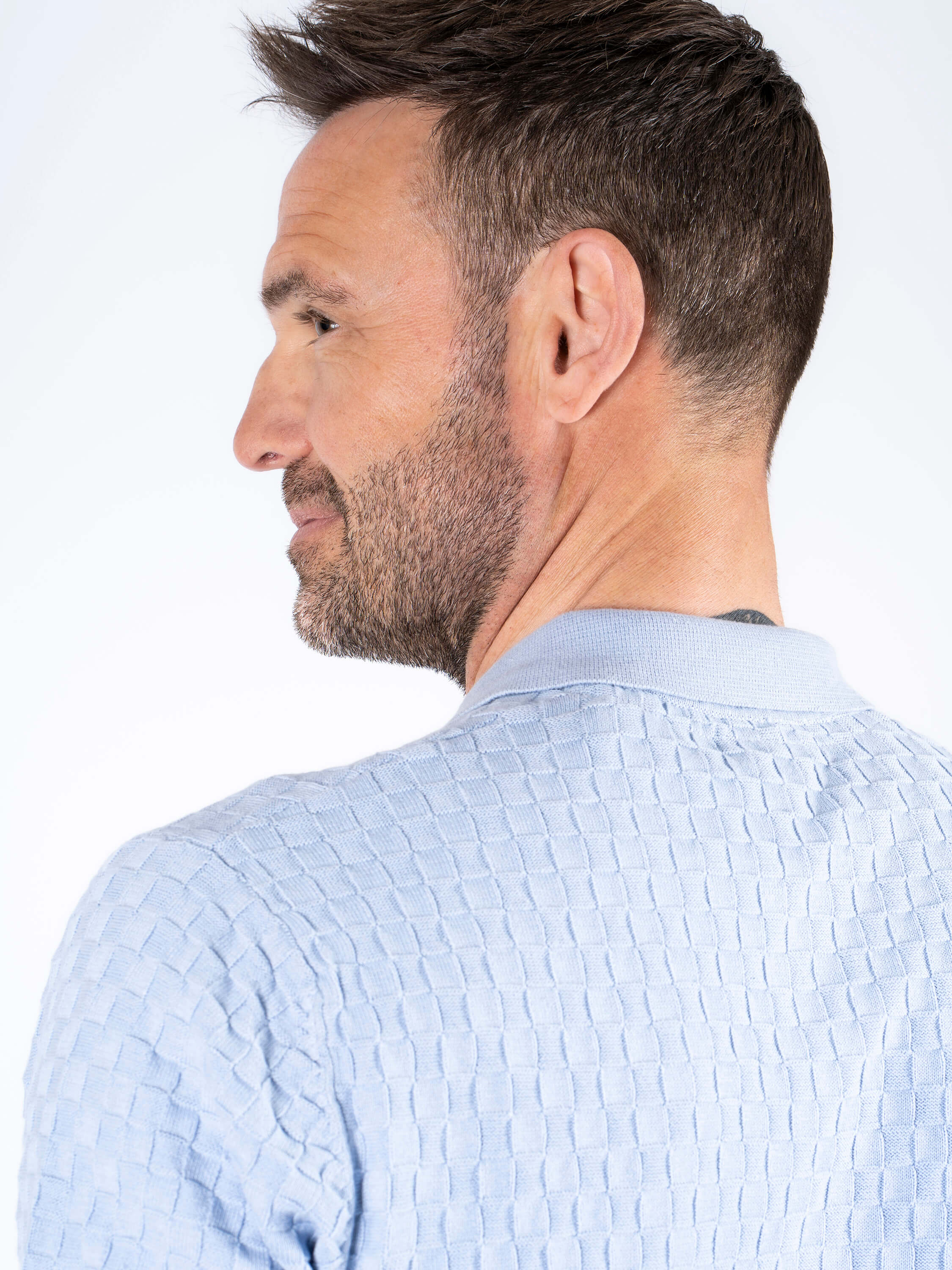 Charly prjónaður polobolur - ljósblár - Daría