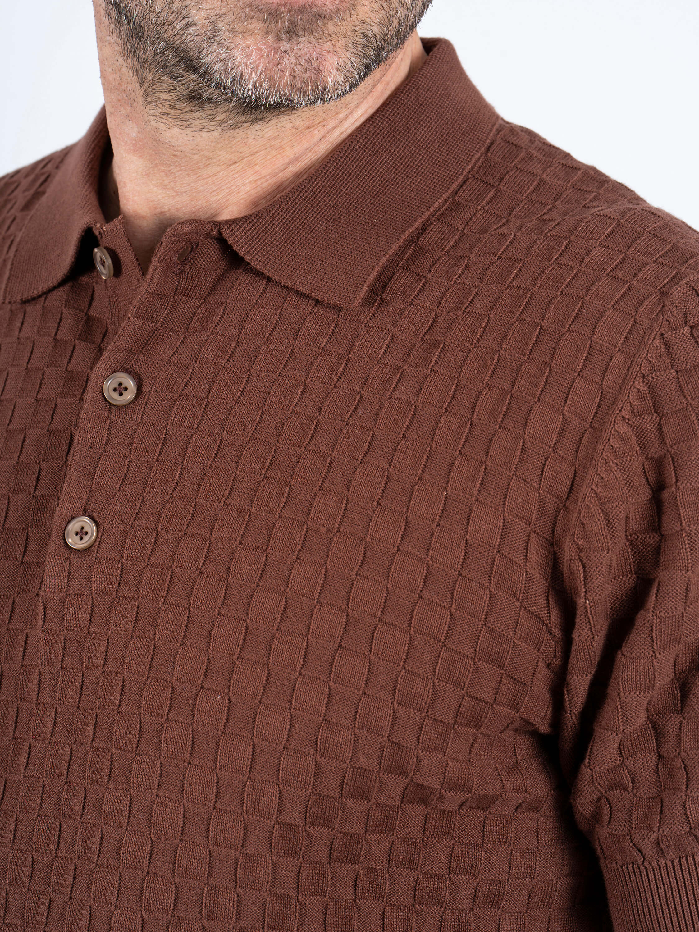 Charly prjónaður polobolur - Cappuccino - Daría