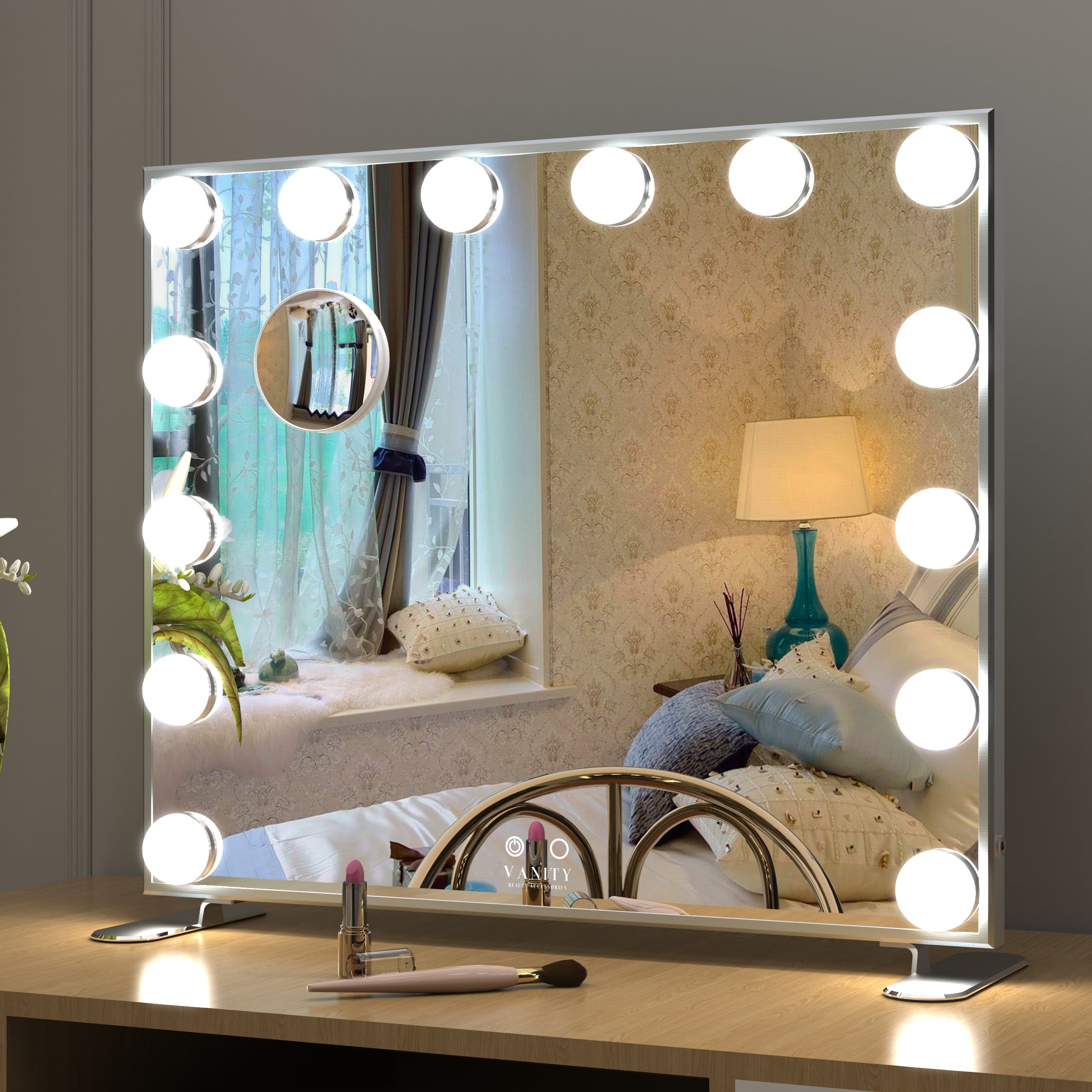 Hollywood spegill,silfur, paris förðunarspegill, makeup spegill