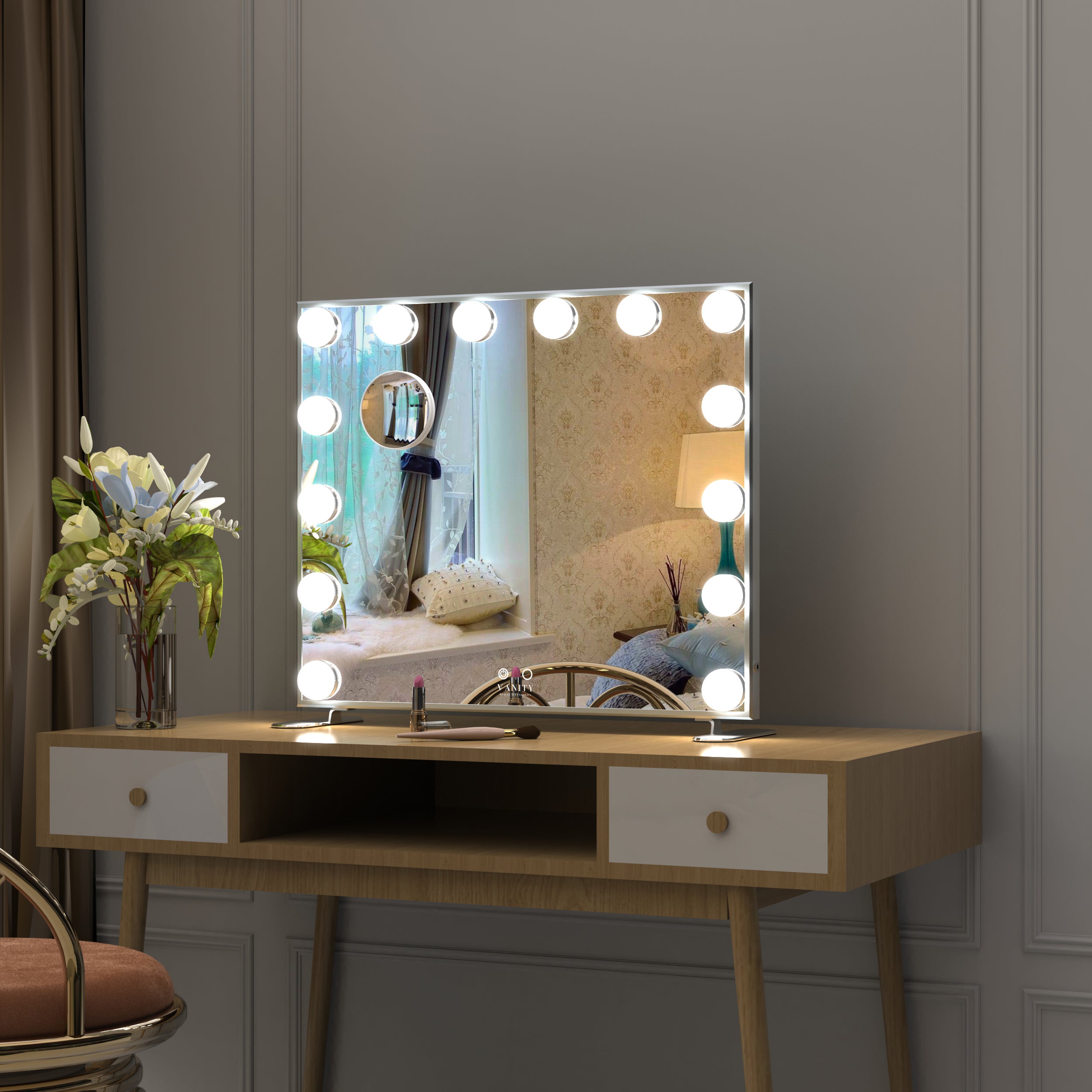 Hollywood spegill,silfur, paris förðunarspegill, makeup spegill 1