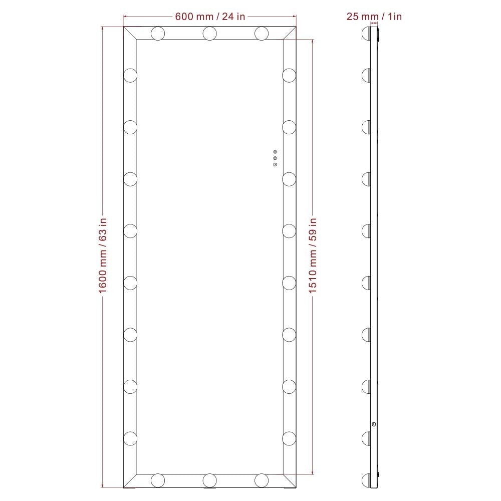 Milan Spegill 160X60 cm (Silfur) - Daría