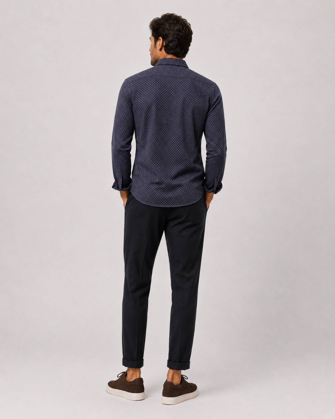FORMAL AOP STRETCH skyrta - Navy