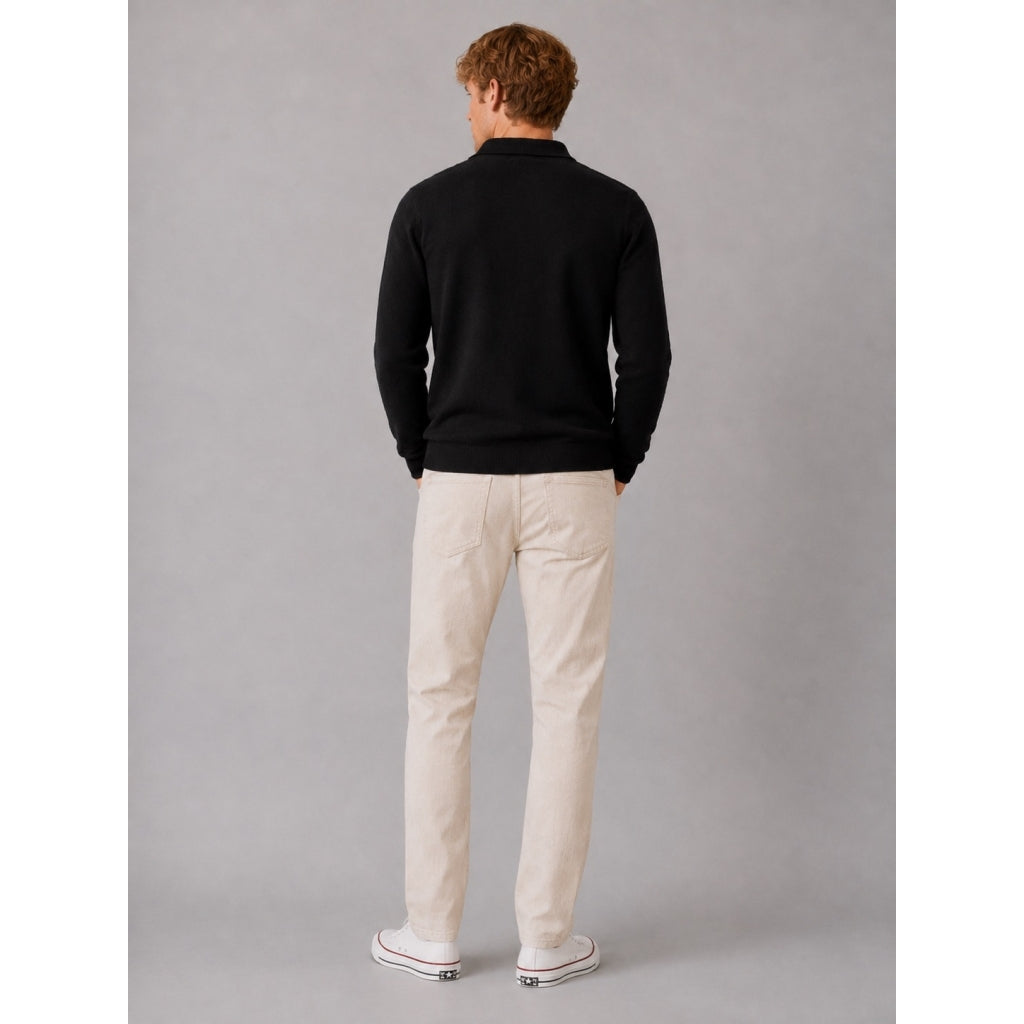 Merino Polo Knit - Svartur