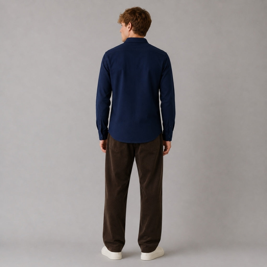 Emil stretch shirt - Navy blá