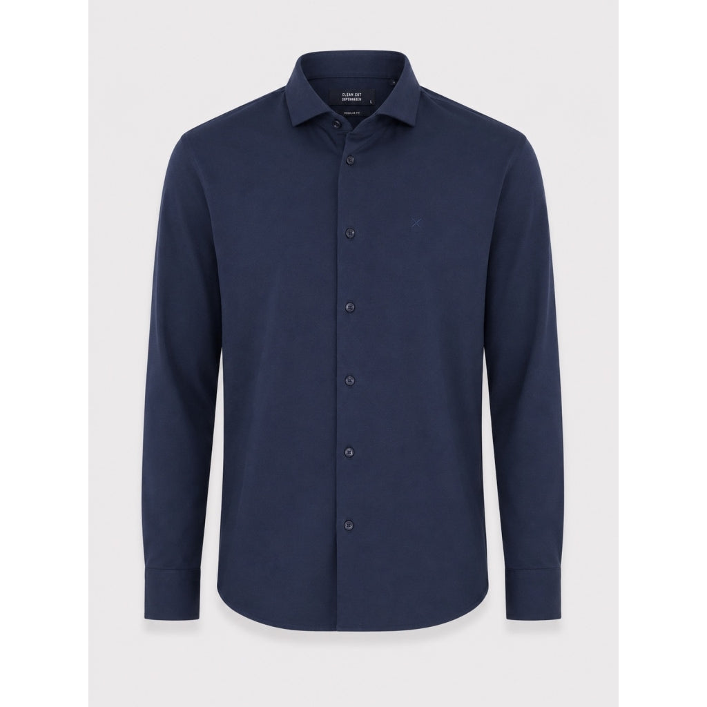 Emil stretch shirt - Navy blá