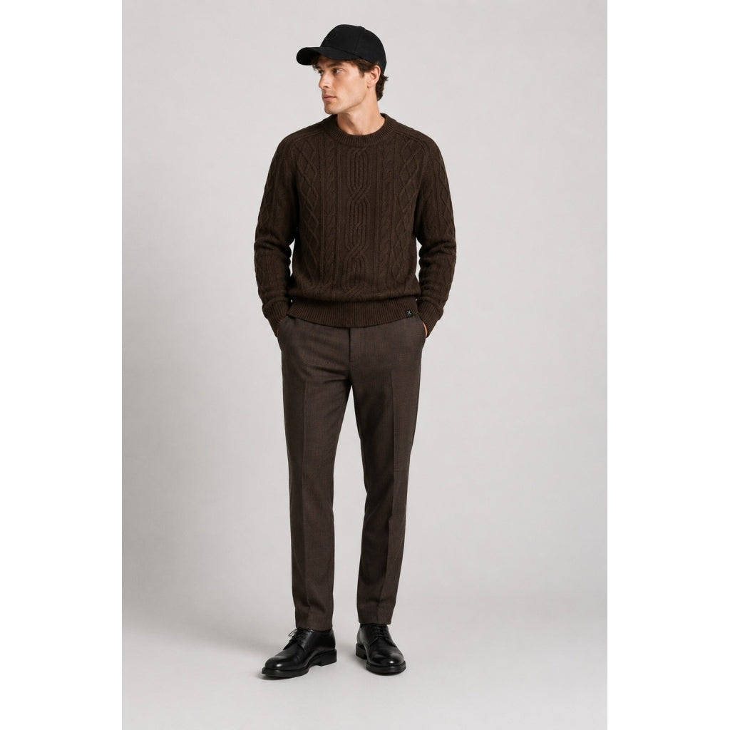 Copenhagen Sigurd structured pants Dökkbrúnar