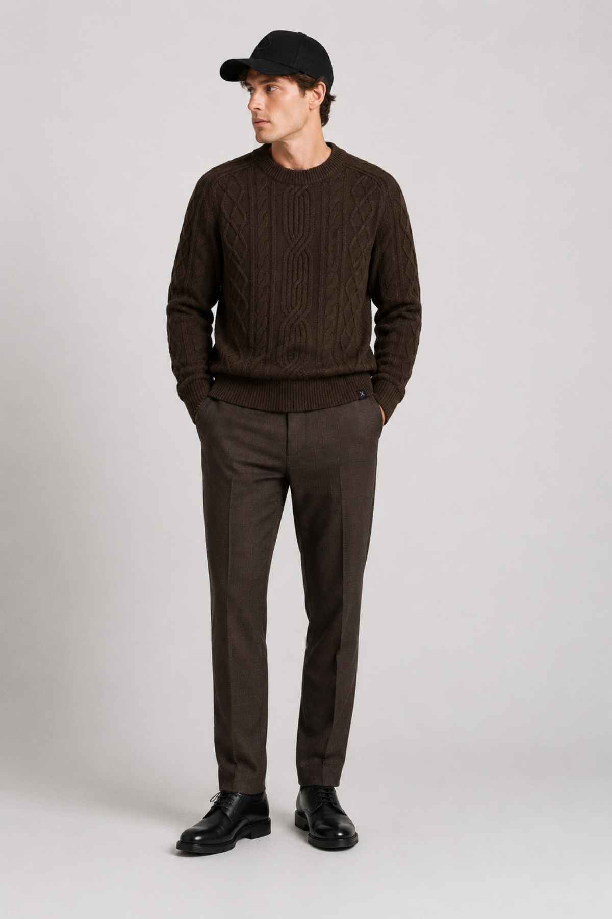 Copenhagen Sigurd structured pants Dökkbrúnar