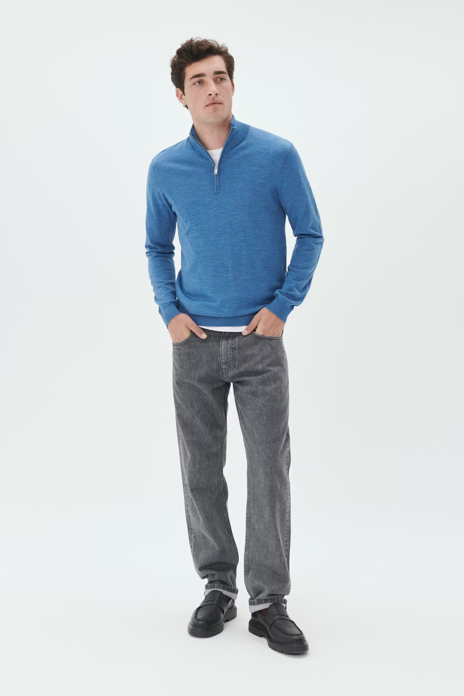 Matinique mason Merino hálfrennd - dust blue - Daría