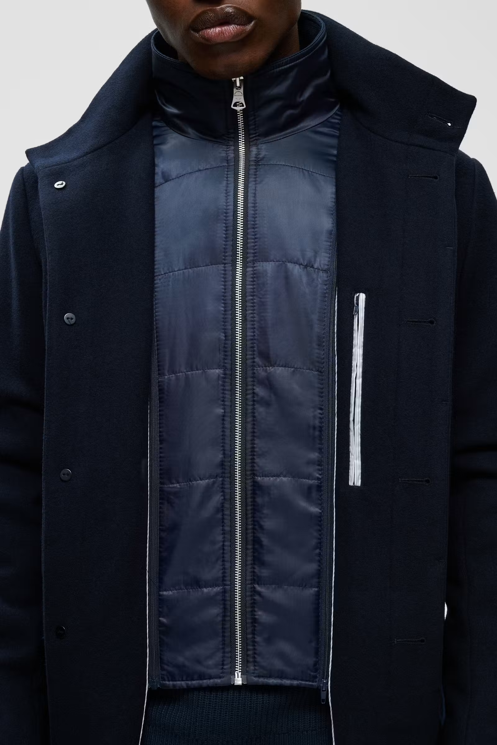 Matinique Harvey Classic ullarfrakki - Navy blár