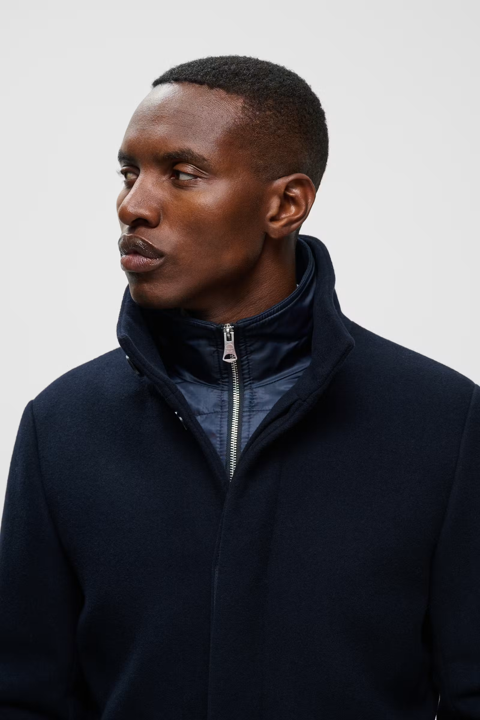 Matinique Harvey Classic ullarfrakki - Navy blár